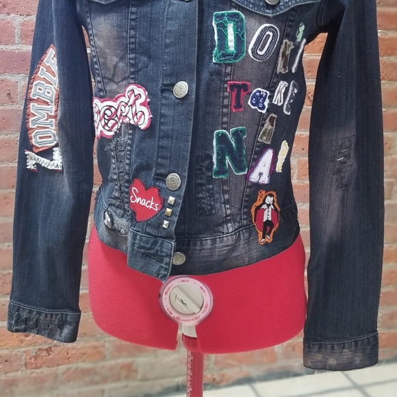 "Don't take a nap" denim jean jacket by reFabjack - Picture 2 of 8